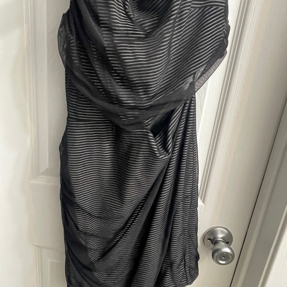 Elegant Black Striped Dress